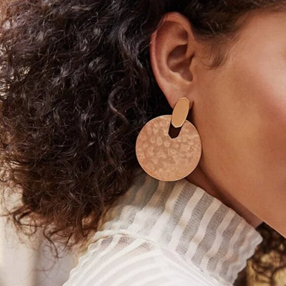 New Kendra Scott Didi Statement Earrings 14k Rose Gold Plated Over Brass NWT - Picture 2 of 3